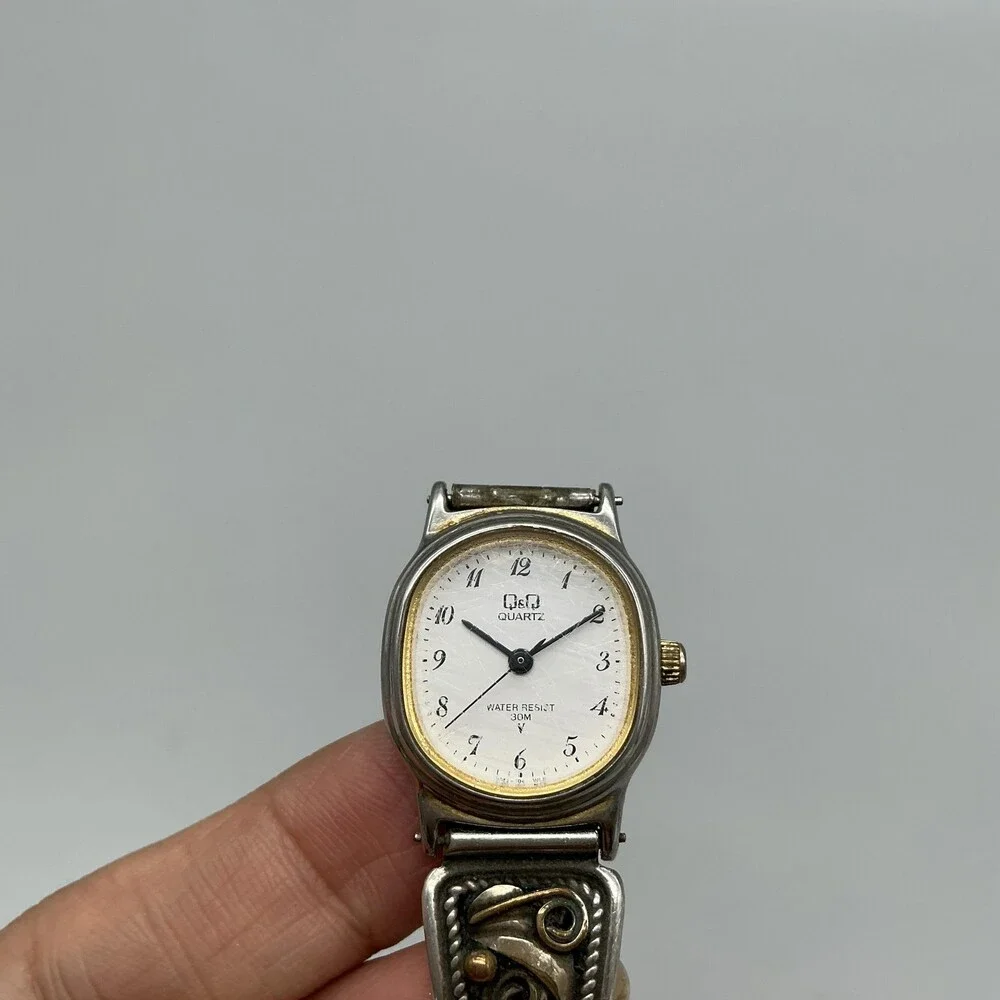 Q&Q Native American Sterling 12KGF Tips Womens Watch 21mm New Battery